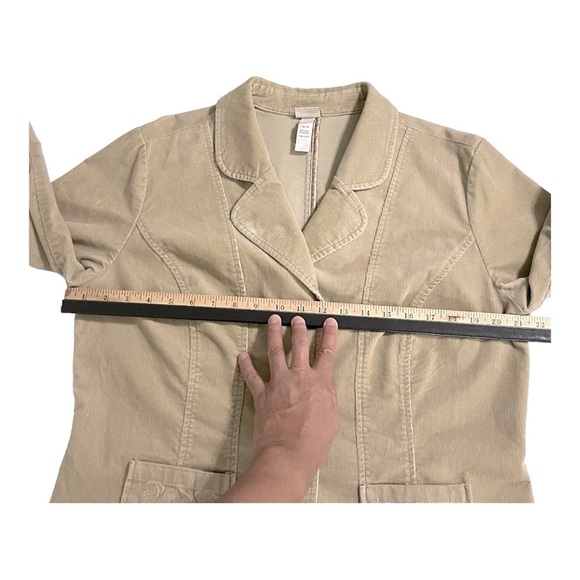 Vtg Venezia Tan Corduroy Jacket Women’s Size Embroidered Pockets & Back Detail - Picture 10 of 14